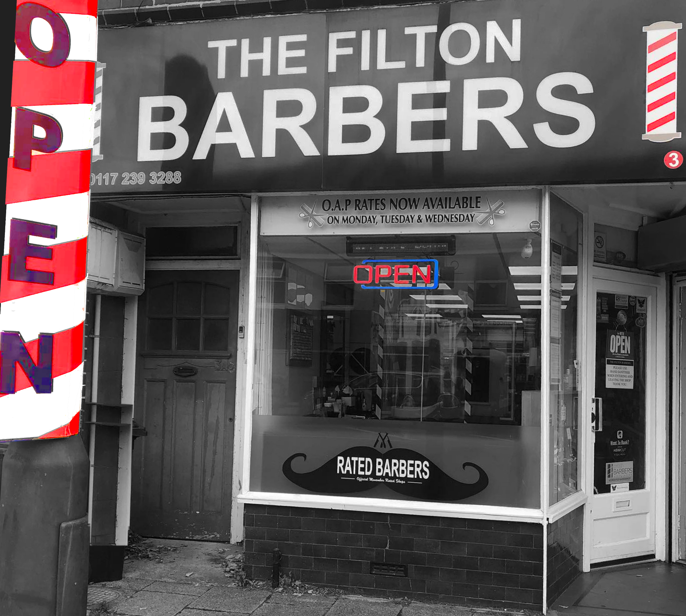 The Filton Barbers shop front